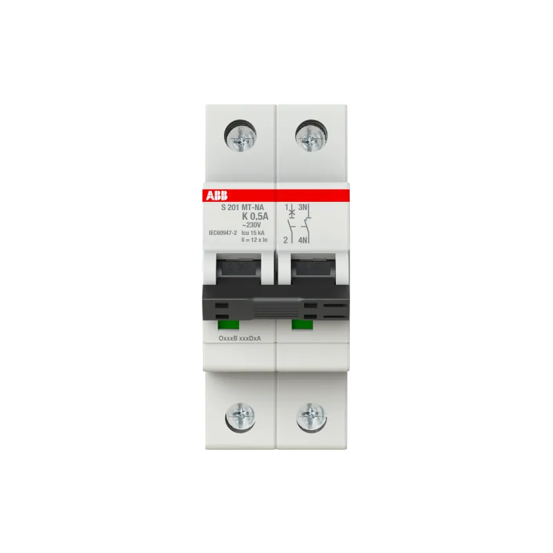 ABB S201MT-K0,5NA | Автоматичен прекъсвач | 1P+N, 0.5A, крива K, 10kA