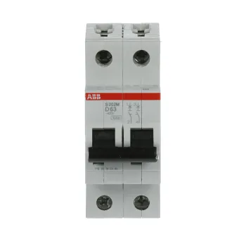 ABB S202M-D63 | Автоматичен прекъсвач | 2P, 63A, крива D