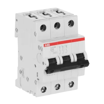 ABB S203M-D8 | Автоматичен прекъсвач | 3P, 8A, крива D ABB S203M-D8 | Автоматичен прекъсвач | 3P, 8A, крива D