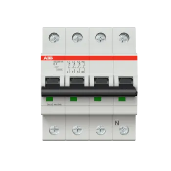 ABB S203M-D4NA | Автоматичен прекъсвач | 3P+N, 4A, крива D