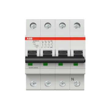 ABB S203M-C4NA | Автоматичен прекъсвач | 3P+N, 4A, крива C