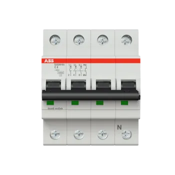 ABB S203M-C6NA | Автоматичен прекъсвач | 3P+N, 6A, крива C