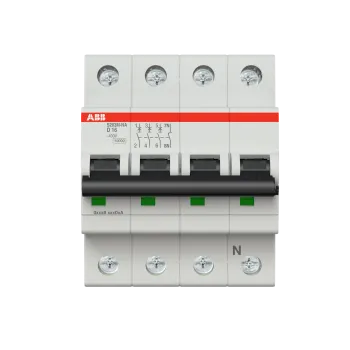 ABB S203M-D16NA | Автоматичен прекъсвач | 3P+N, 16A, крива D