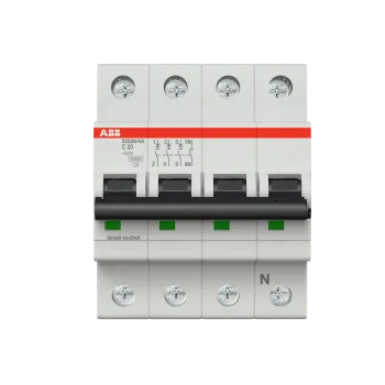 ABB S203M-C20NA | Автоматичен прекъсвач | 3P+N, 20A, крива C