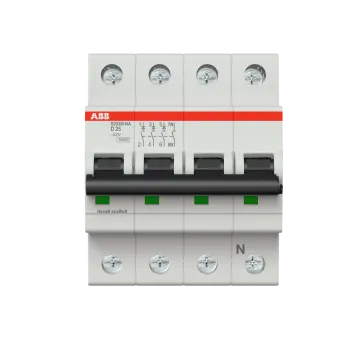 ABB S203M-D25NA | Автоматичен прекъсвач | 3P+N, 25A, крива D