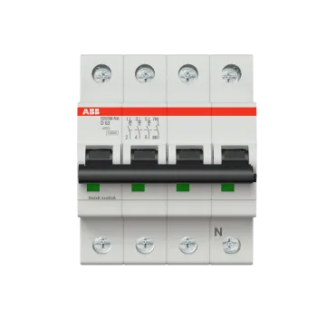 ABB S203M-D63NA | Автоматичен прекъсвач | 3P+N, 63A, крива D