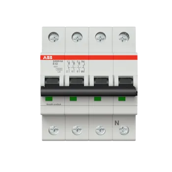 ABB S203M-B63NA | Автоматичен прекъсвач | 3P+N, 63A, крива B