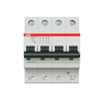 ABB S203M-C0.5NA | Автоматичен прекъсвач | 3P+N, 0.5A, крива C