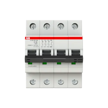 ABB S203MT-K4NA | Автоматичен прекъсвач | 3P+N, 4A, крива K