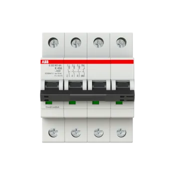 ABB S203MT-K40NA | Автоматичен прекъсвач | 3P+N, 40A, крива K