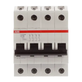 ABB S204M-D16 | Автоматичен прекъсвач | 4P, 16A, крива D