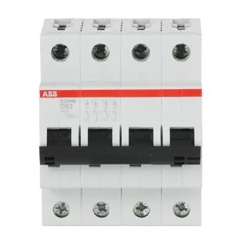 ABB S204M-D63 | Автоматичен прекъсвач | 4P, 63A, крива D