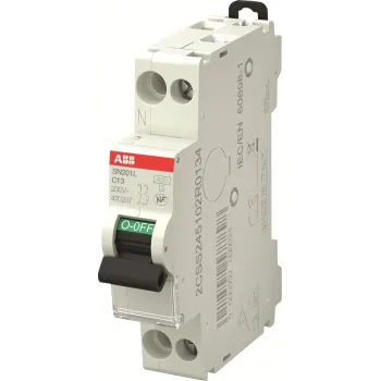 ABB SN201 L-C13-L | Автоматичен прекъсвач | 1P+N, 13A, крива C, 4.5kA ABB SN201 L-C13-L | Автоматичен прекъсвач | 1P+N, 13A, крива C, 4.5kA