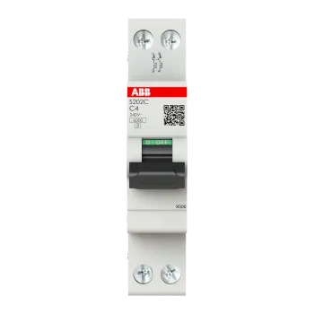 ABB S202C-C4 | Автоматичен прекъсвач | 2P, 4A, крива C