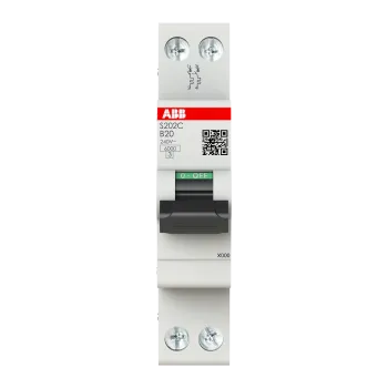 ABB S202C-B20 | Автоматичен прекъсвач | 2P, 20A, крива B