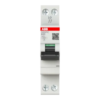 ABB S202TC-B20 | Автоматичен прекъсвач | 2P, 20A, крива B