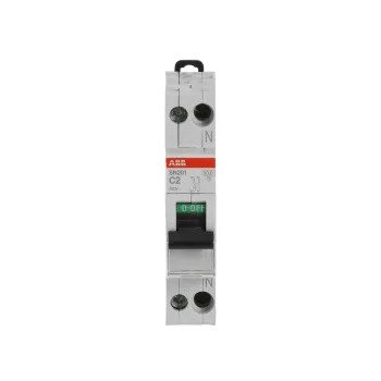 ABB SN201-C2 | Автоматичен прекъсвач | 1P+N, 2A, крива C, 6kA
