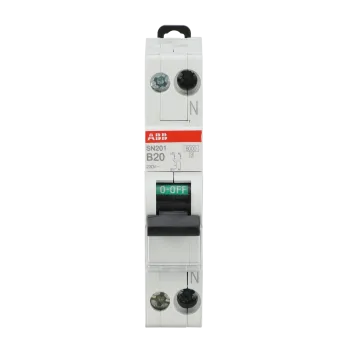ABB SN201-B20 | Автоматичен прекъсвач | 1P+N, 20A, крива B, 6kA