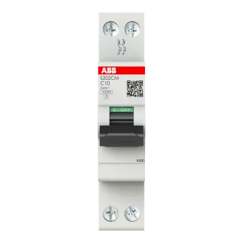 ABB S202CM-C10 | Автоматичен прекъсвач | 2P, 10A, крива C