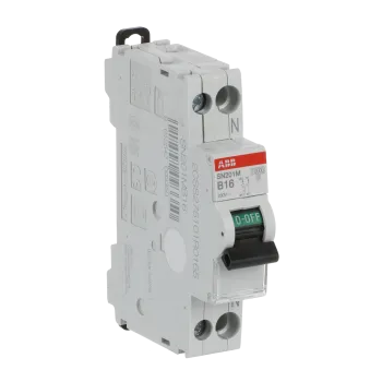 ABB SN201 M-B16 | Автоматичен прекъсвач | 1P+N, 16A, крива B, 10kA ABB SN201 M-B16 | Автоматичен прекъсвач | 1P+N, 16A, крива B, 10kA