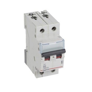 Legrand TX3 | Автоматичен прекъсвач | 2P, 8A, крива B, 6kA