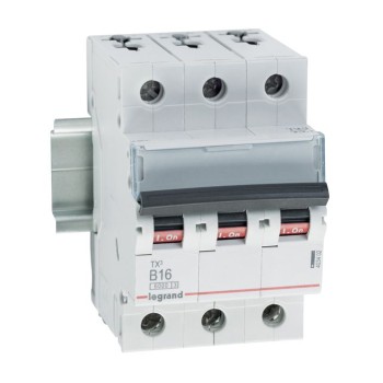 Legrand TX3 | Автоматичен прекъсвач | 3P, 16A, крива B, 6kA