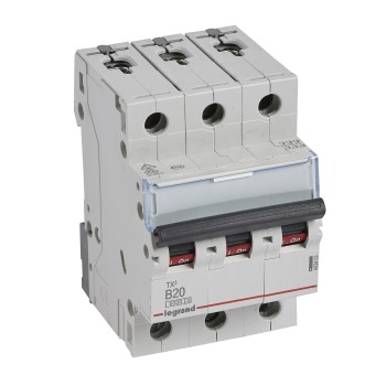 Legrand TX3 | Автоматичен прекъсвач | 3P, 20A, крива B, 6kA