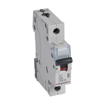 Legrand TX3 | Автоматичен прекъсвач | 1P, 6A, крива C, 6kA