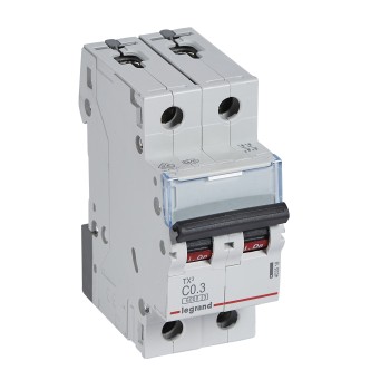 Legrand TX3 | Автоматичен прекъсвач | 2P, 0.3A, крива C, 6kA