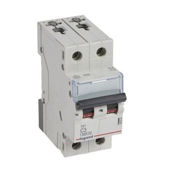 Legrand TX3 | Автоматичен прекъсвач | 2P, 3A, крива C, 6kA