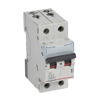 Legrand TX3 | Автоматичен прекъсвач | 2P, 13A, крива C, 6kA Legrand TX3 | Автоматичен прекъсвач | 2P, 13A, крива C, 6kA