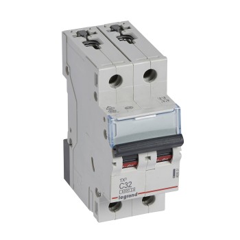 Legrand TX3 | Автоматичен прекъсвач | 2P, 32A, крива C, 6kA