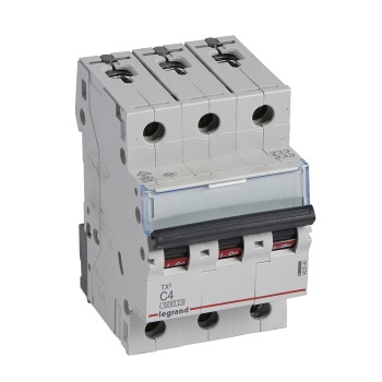 Legrand TX3 | Автоматичен прекъсвач | 3P, 4A, крива C, 6kA