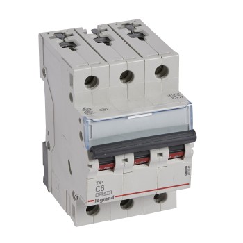 Legrand TX3 | Автоматичен прекъсвач | 3P, 6A, крива C, 6kA