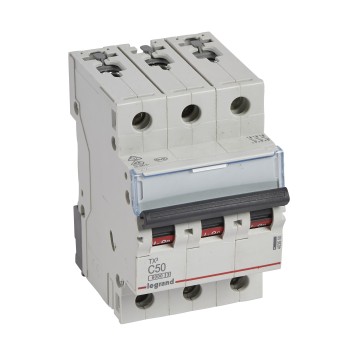 Legrand TX3 | Автоматичен прекъсвач | 3P, 50A, крива C, 6kA