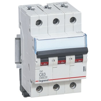 Legrand TX3 | Автоматичен прекъсвач | 3P, 63A, крива C, 6kA