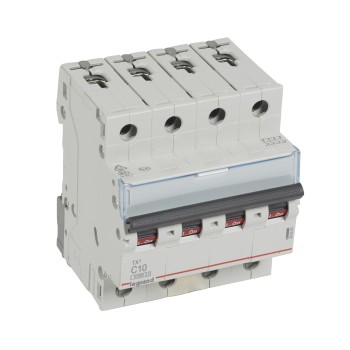 Legrand TX3 | Автоматичен прекъсвач | 4P, 10A, крива C, 6kA