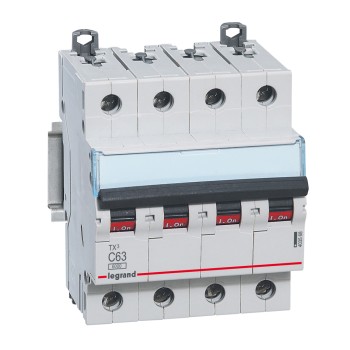 Legrand TX3 | Автоматичен прекъсвач | 4P, 63A, крива C, 6kA