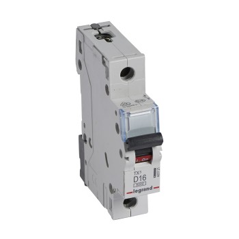 Legrand TX3 | Автоматичен прекъсвач | 1P, 16A, крива D, 6kA