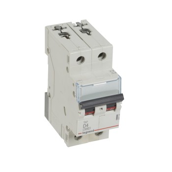 Legrand TX3 | Автоматичен прекъсвач | 2P, 4A, крива D, 6kA