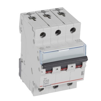 Legrand TX3 | Автоматичен прекъсвач | 3P, 10A, крива D, 6kA