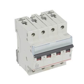 Legrand TX3 | Автоматичен прекъсвач | 4P, 10A, крива D, 6kA