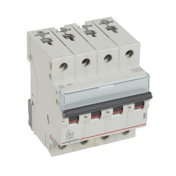 Legrand TX3 | Автоматичен прекъсвач | 4P, 63A, крива D, 6kA