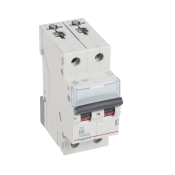 Legrand TX3 | Автоматичен прекъсвач | 2P, 6A, крива B, 10kA