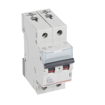 Legrand TX3 | Автоматичен прекъсвач | 2P, 10A, крива B, 10kA
