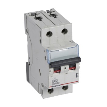 Legrand TX3 | Автоматичен прекъсвач | 2P, 63A, крива B, 10kA