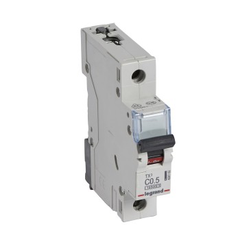 Legrand TX3 | Автоматичен прекъсвач | 1P, 0.5A, крива C, 10kA
