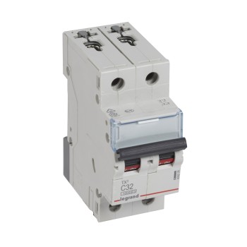 Legrand TX3 | Автоматичен прекъсвач | 2P, 32A, крива C, 10kA