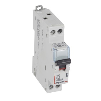 Legrand DX3 | Автоматичен прекъсвач | 1P+N, 2A, крива B, 6kA Legrand DX3 | Автоматичен прекъсвач | 1P+N, 2A, крива B, 6kA