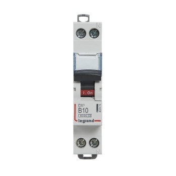 Legrand DX3 | Автоматичен прекъсвач | 1P+N, 10A, крива B, 6kA Legrand DX3 | Автоматичен прекъсвач | 1P+N, 10A, крива B, 6kA